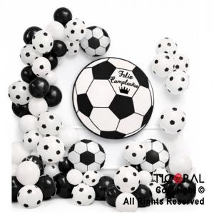 SET DE GLOBOS ARCO XL FELIZ CUMPLEA�OS FUTBOL PELOTAS ZQ 56 UNIDADES